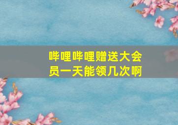 哔哩哔哩赠送大会员一天能领几次啊