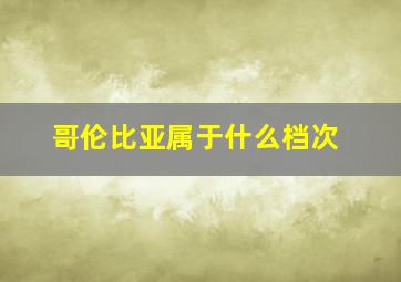 哥伦比亚属于什么档次