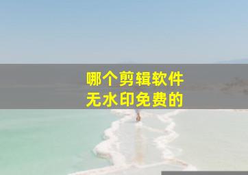 哪个剪辑软件无水印免费的