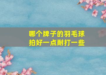 哪个牌子的羽毛球拍好一点耐打一些