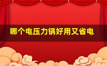 哪个电压力锅好用又省电