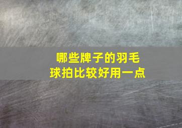 哪些牌子的羽毛球拍比较好用一点