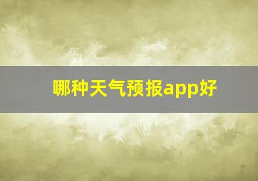 哪种天气预报app好