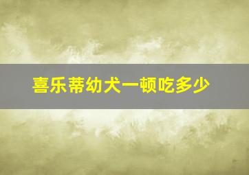 喜乐蒂幼犬一顿吃多少