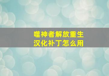 噬神者解放重生汉化补丁怎么用