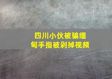 四川小伙被骗缅甸手指被剁掉视频