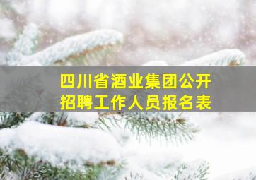 四川省酒业集团公开招聘工作人员报名表