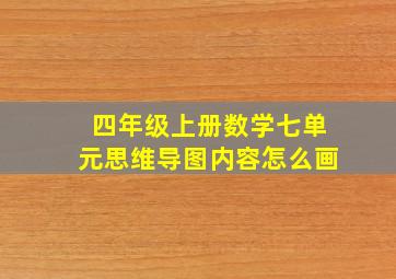 四年级上册数学七单元思维导图内容怎么画