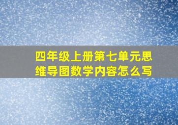 四年级上册第七单元思维导图数学内容怎么写