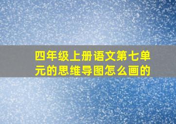 四年级上册语文第七单元的思维导图怎么画的