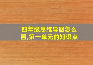 四年级思维导图怎么画,第一单元的知识点