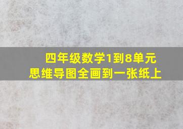 四年级数学1到8单元思维导图全画到一张纸上