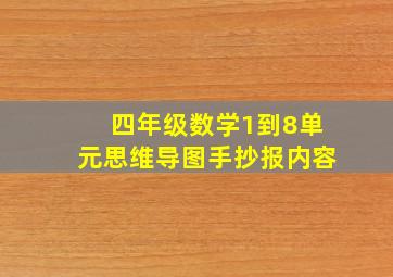 四年级数学1到8单元思维导图手抄报内容