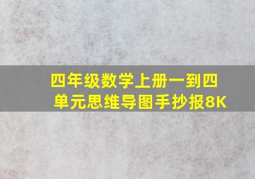 四年级数学上册一到四单元思维导图手抄报8K