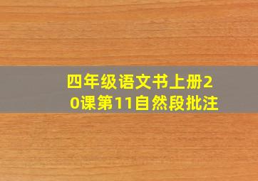 四年级语文书上册20课第11自然段批注