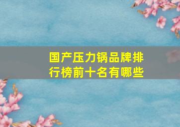 国产压力锅品牌排行榜前十名有哪些