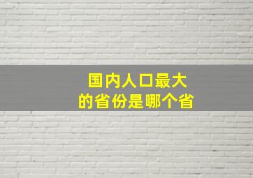 国内人口最大的省份是哪个省