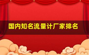 国内知名流量计厂家排名