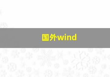 国外wind