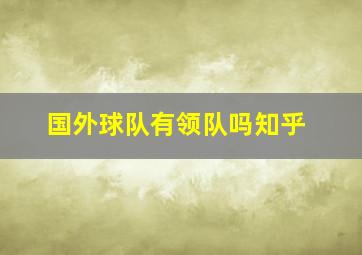 国外球队有领队吗知乎