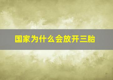 国家为什么会放开三胎