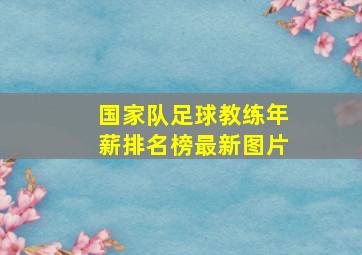 国家队足球教练年薪排名榜最新图片