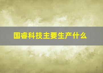 国睿科技主要生产什么