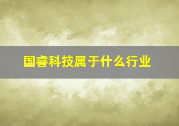 国睿科技属于什么行业