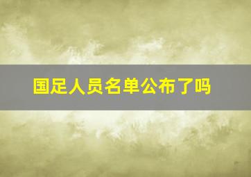 国足人员名单公布了吗