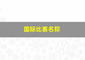 国际比赛名称