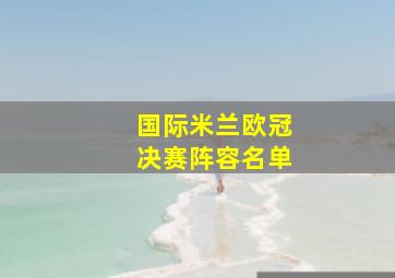 国际米兰欧冠决赛阵容名单