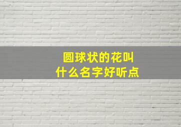 圆球状的花叫什么名字好听点