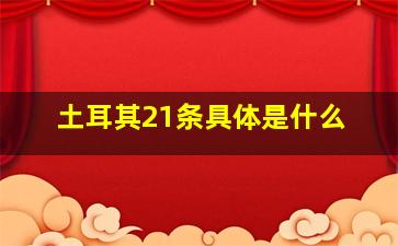 土耳其21条具体是什么