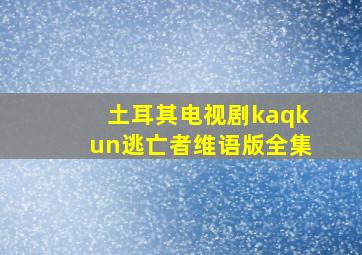 土耳其电视剧kaqkun逃亡者维语版全集