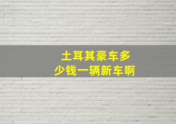 土耳其豪车多少钱一辆新车啊