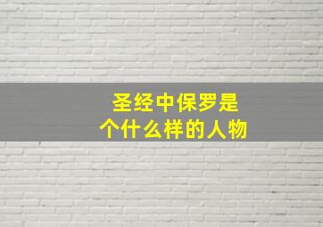 圣经中保罗是个什么样的人物