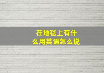 在地毯上有什么用英语怎么说