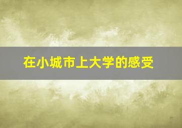 在小城市上大学的感受