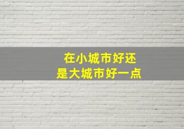 在小城市好还是大城市好一点