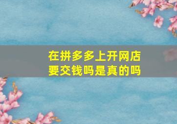 在拼多多上开网店要交钱吗是真的吗