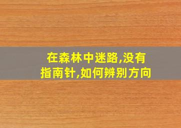 在森林中迷路,没有指南针,如何辨别方向