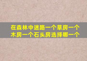 在森林中迷路一个草房一个木房一个石头房选择哪一个