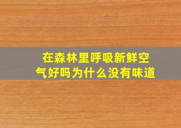 在森林里呼吸新鲜空气好吗为什么没有味道