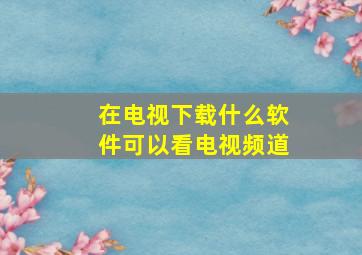 在电视下载什么软件可以看电视频道