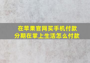 在苹果官网买手机付款分期在掌上生活怎么付款