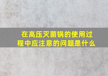 在高压灭菌锅的使用过程中应注意的问题是什么