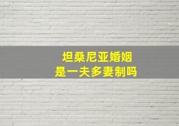 坦桑尼亚婚姻是一夫多妻制吗