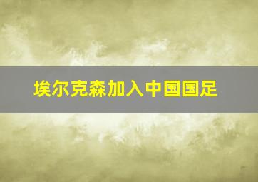 埃尔克森加入中国国足