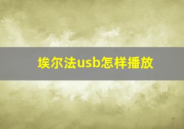 埃尔法usb怎样播放