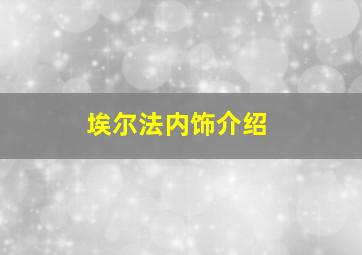 埃尔法内饰介绍